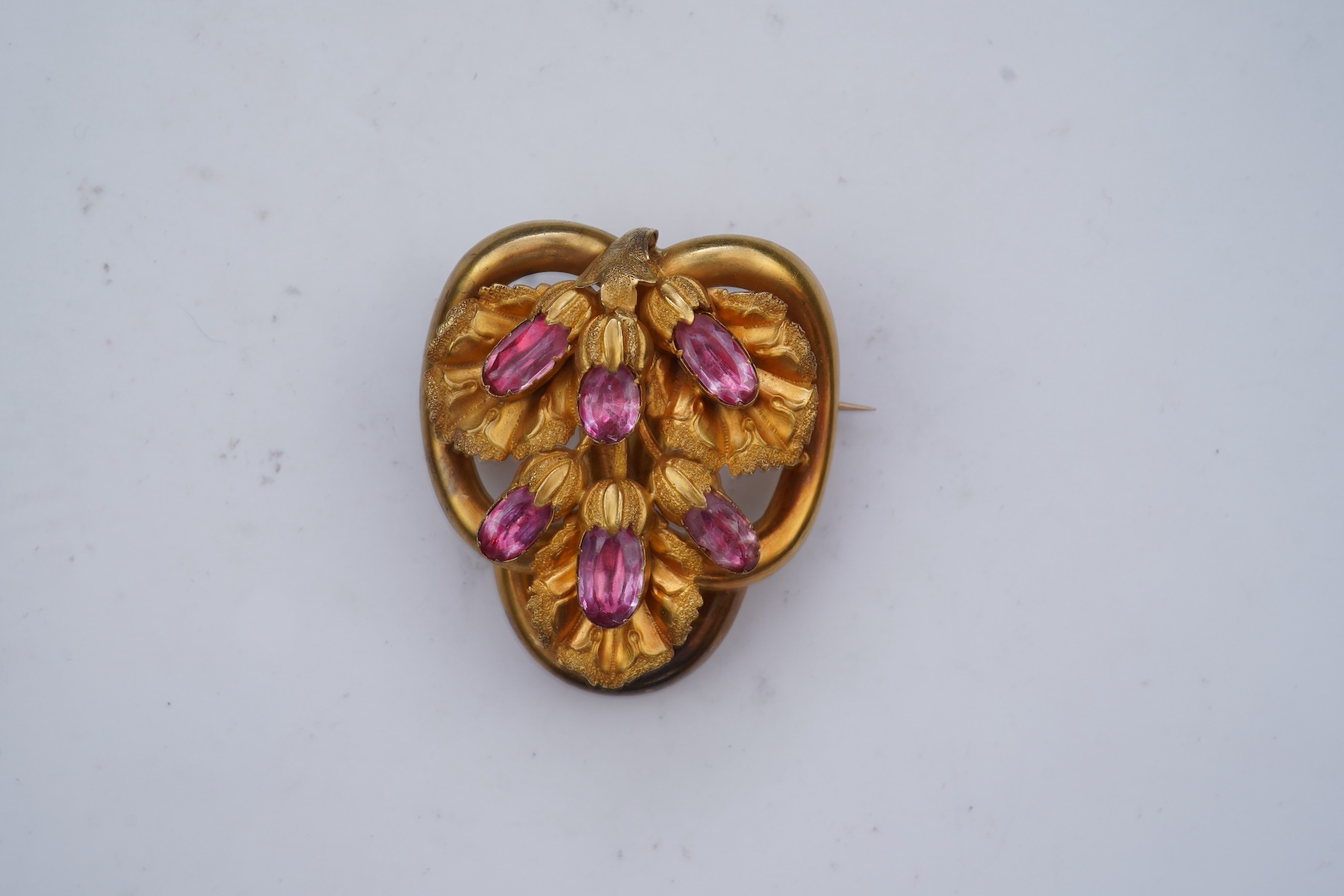 A set of four Retro gold and enamel buttons, mid 20th century